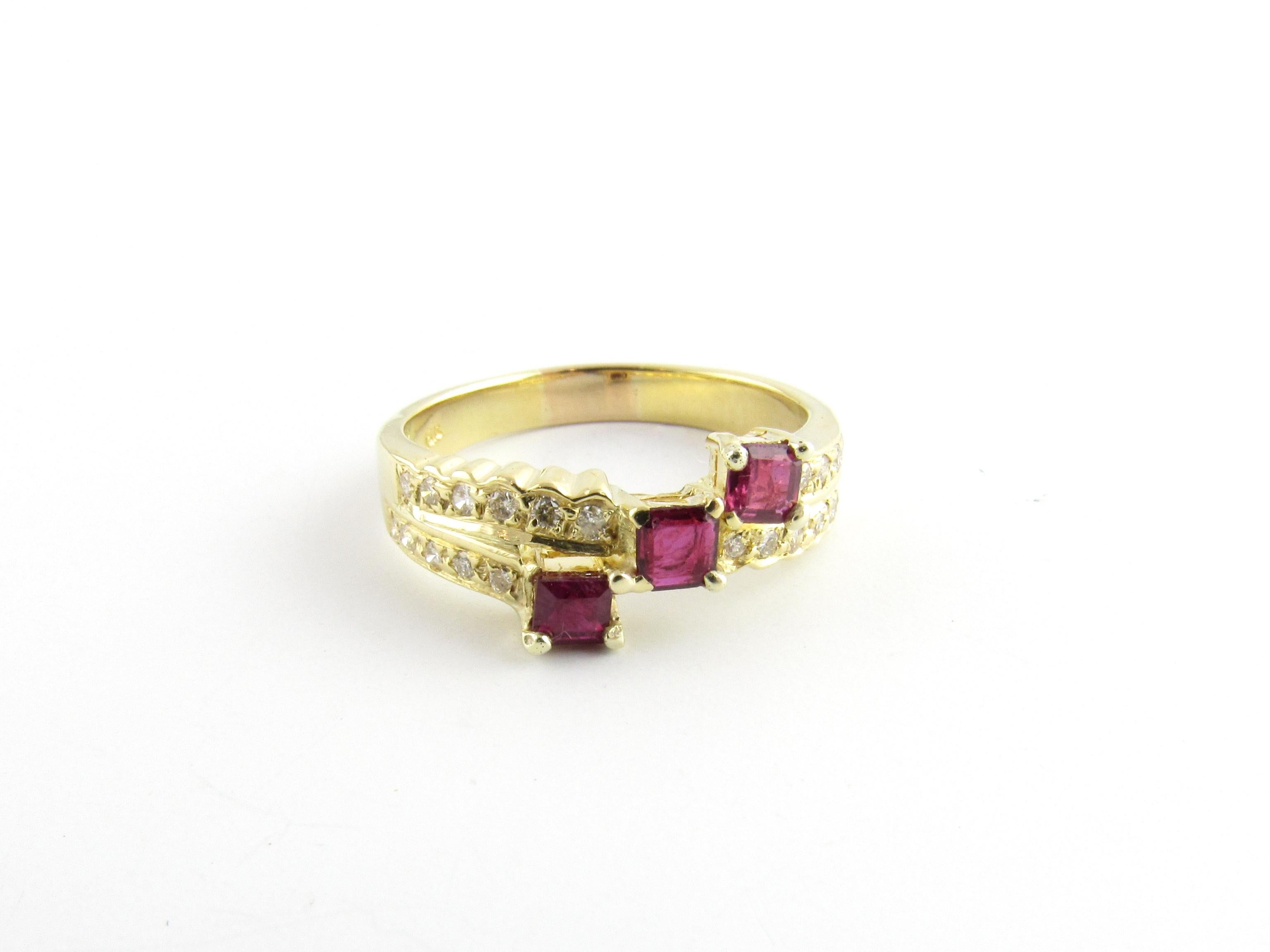 Women's 18 Karat Yellow Gold Ruby and Diamond Ring