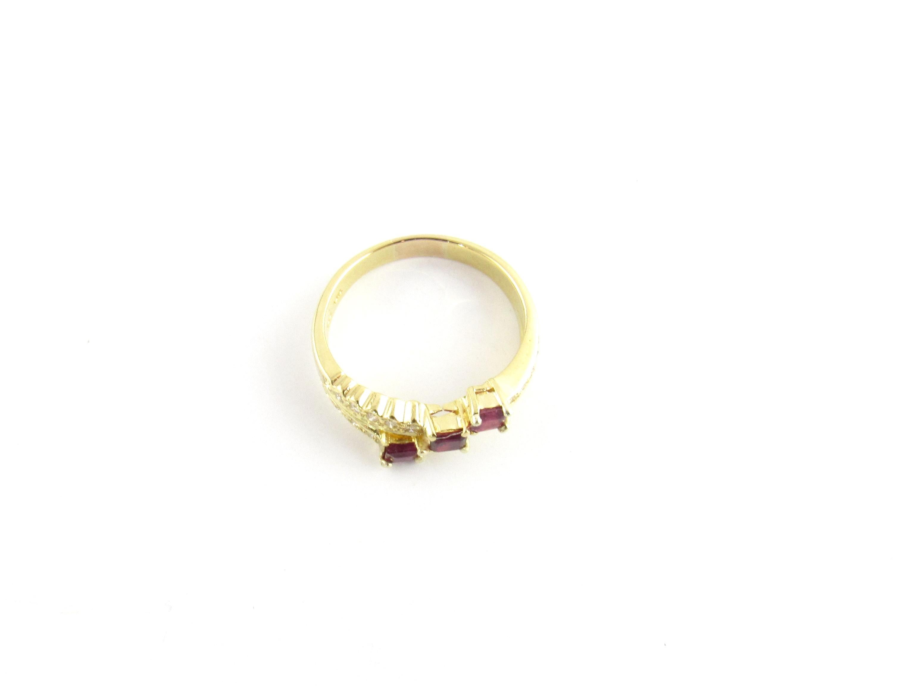 18 Karat Yellow Gold Ruby and Diamond Ring 1