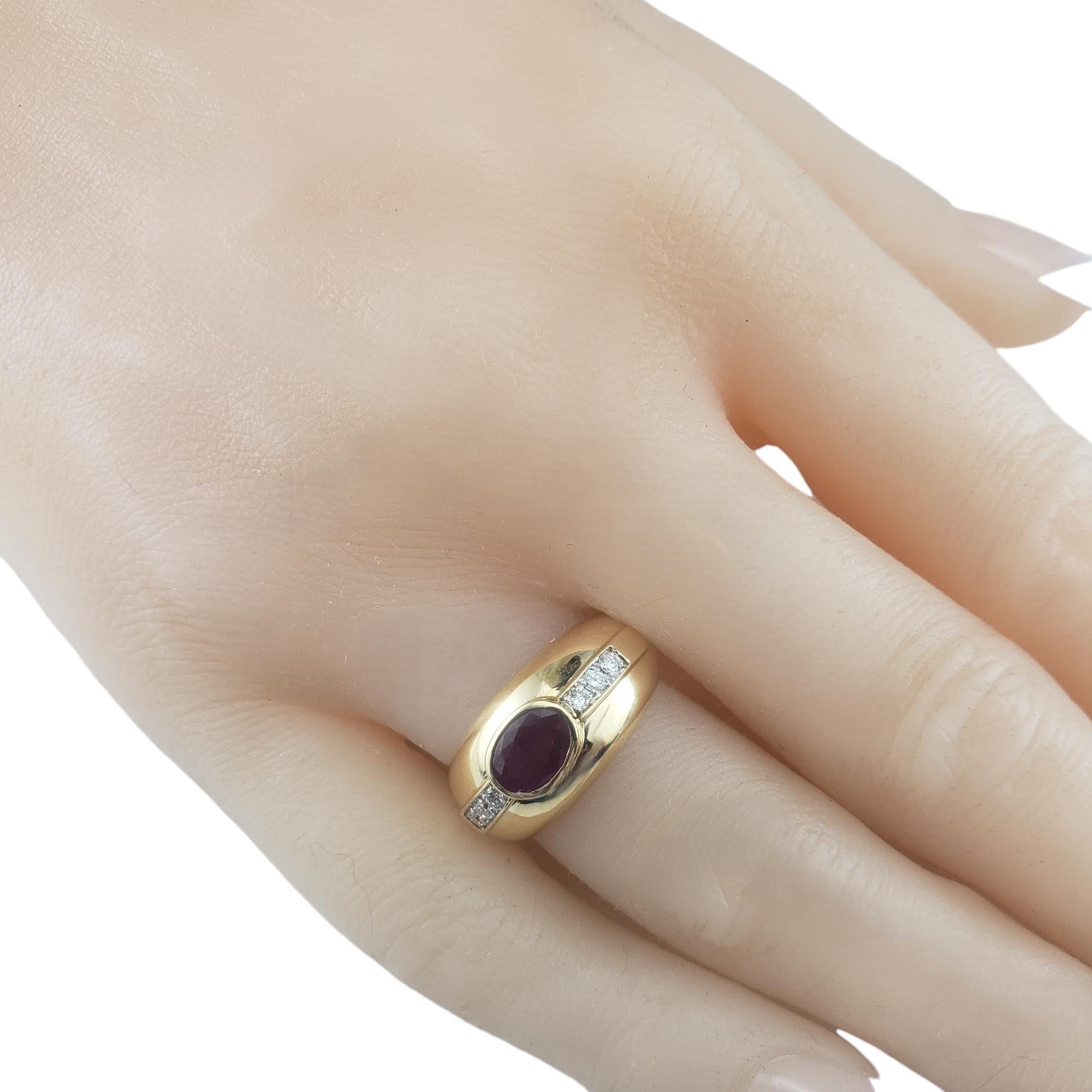 18 Karat Yellow Gold Ruby Diamond Ring Band Size 6.5  #19484 For Sale 2
