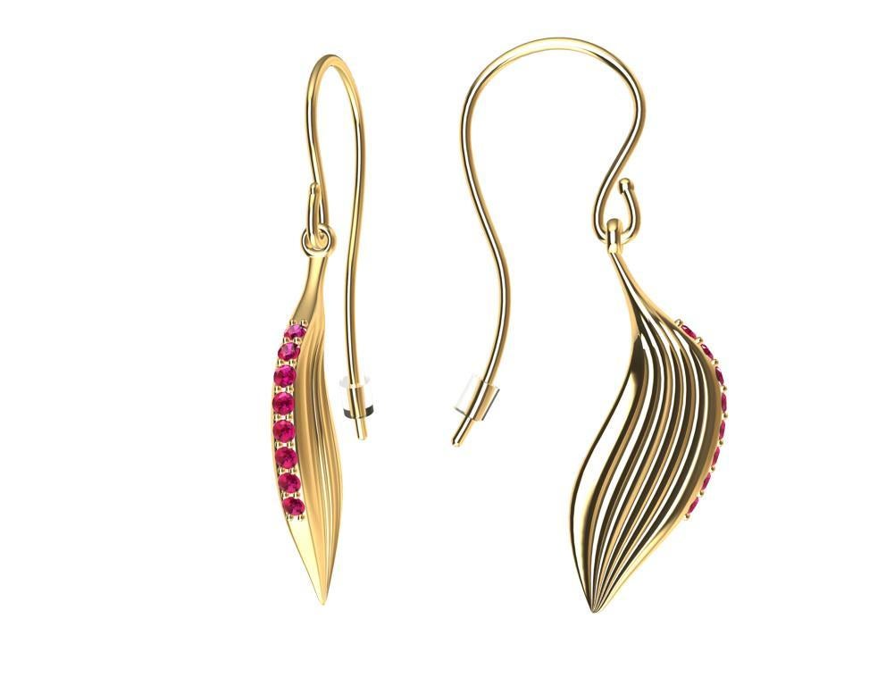 18 Karat Yellow Gold Feather Earrings, Tiffany Designer, Thomas Kurilla  sculpted these feather earrings for 1st dibs exclusively. Feathers, a creation that allows birds to fly. The shapes are beautiful as well as functional. Pretty remarkable. Man