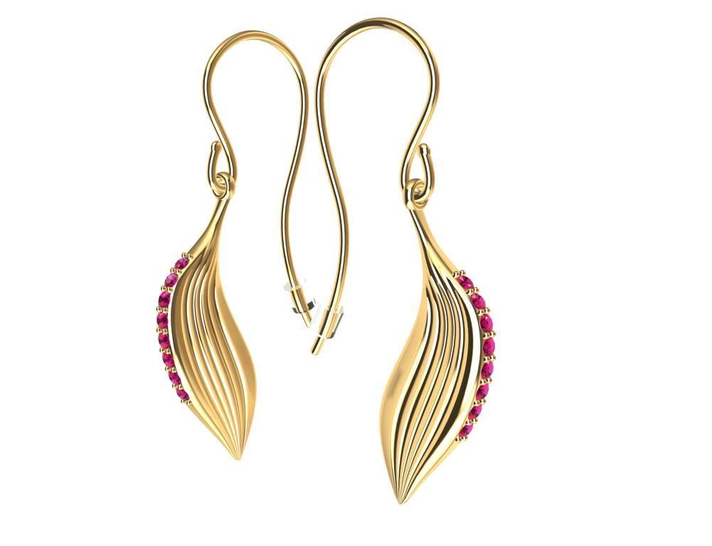 14k gold feather earrings