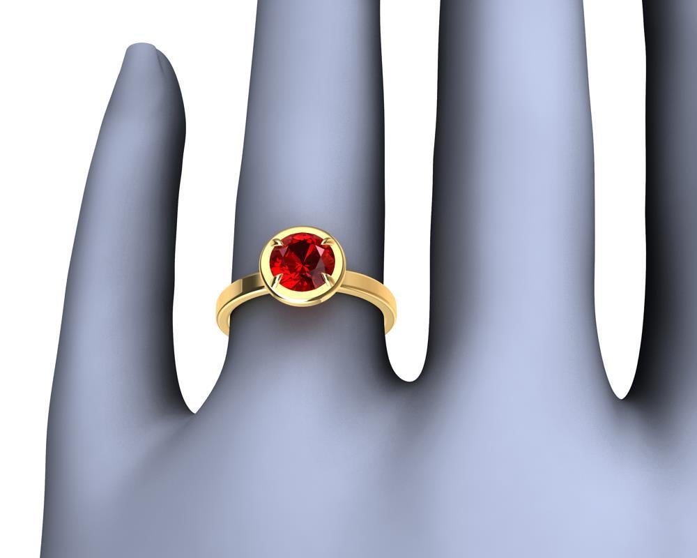 For Sale:  18 Karat Yellow Gold Ruby Ring 10