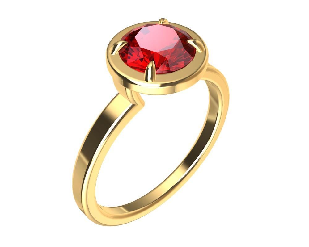 For Sale:  18 Karat Yellow Gold Ruby Ring 2