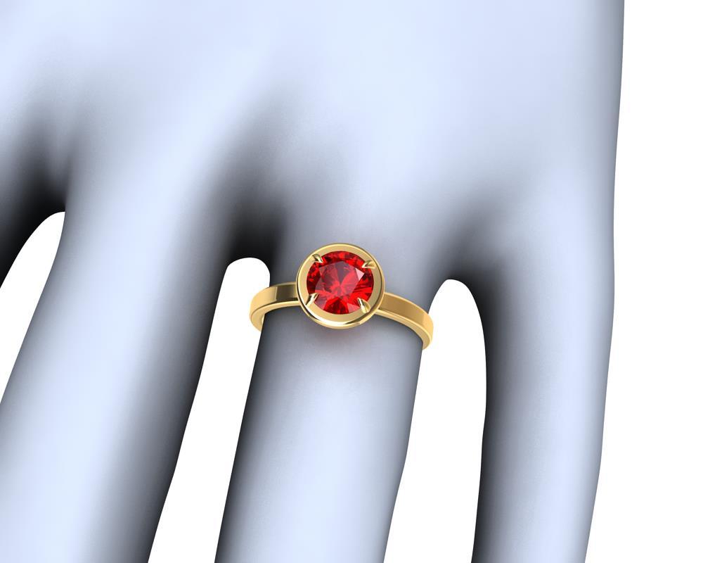 Im Angebot: Rubin-Ring aus 18 Karat Gelbgold () 3