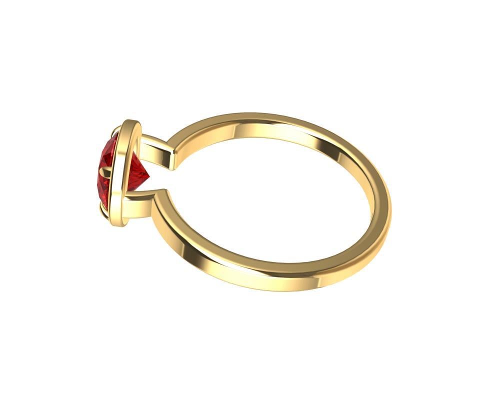 Im Angebot: Rubin-Ring aus 18 Karat Gelbgold () 4