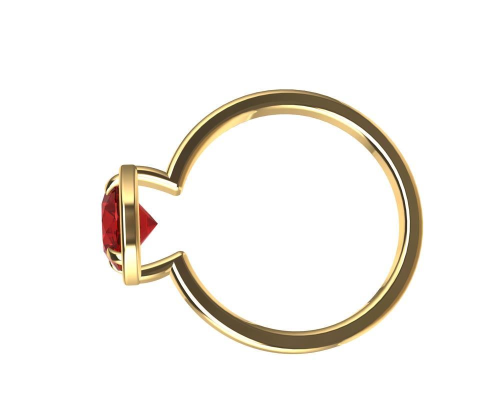 For Sale:  18 Karat Yellow Gold Ruby Ring 5