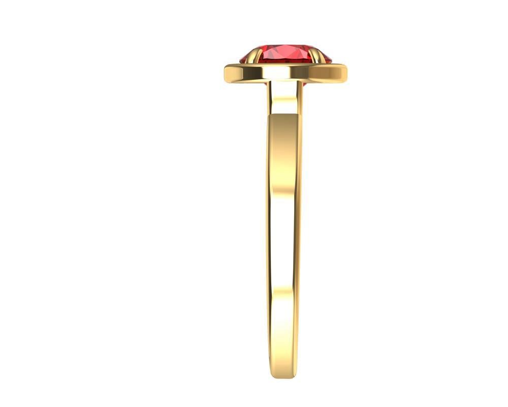 For Sale:  18 Karat Yellow Gold Ruby Ring 6
