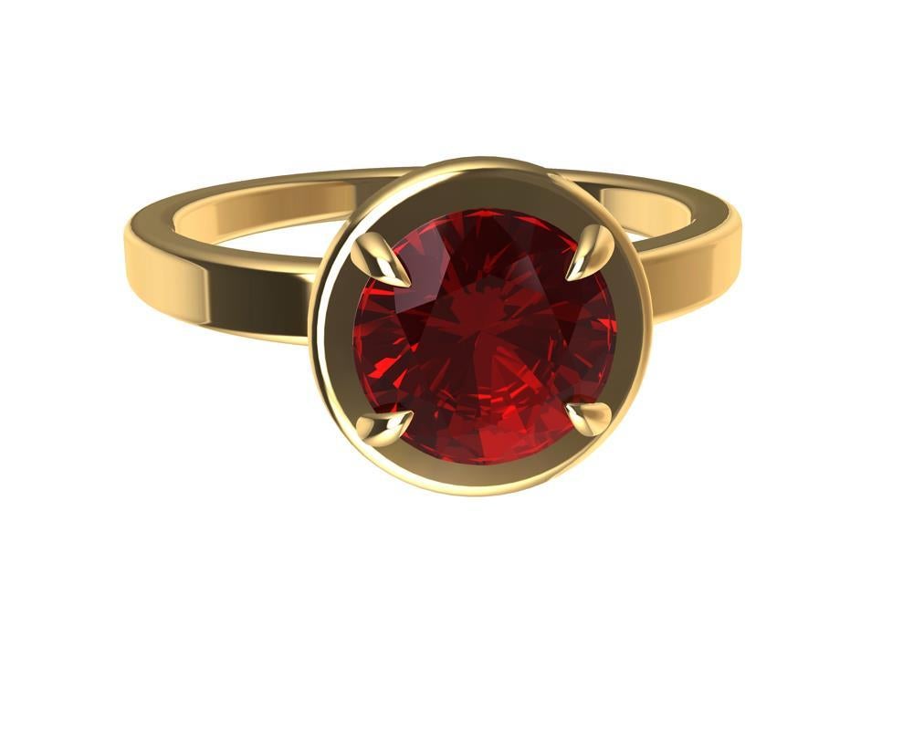For Sale:  18 Karat Yellow Gold Ruby Ring 7