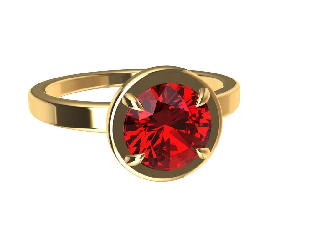 For Sale:  18 Karat Yellow Gold Ruby Ring 8