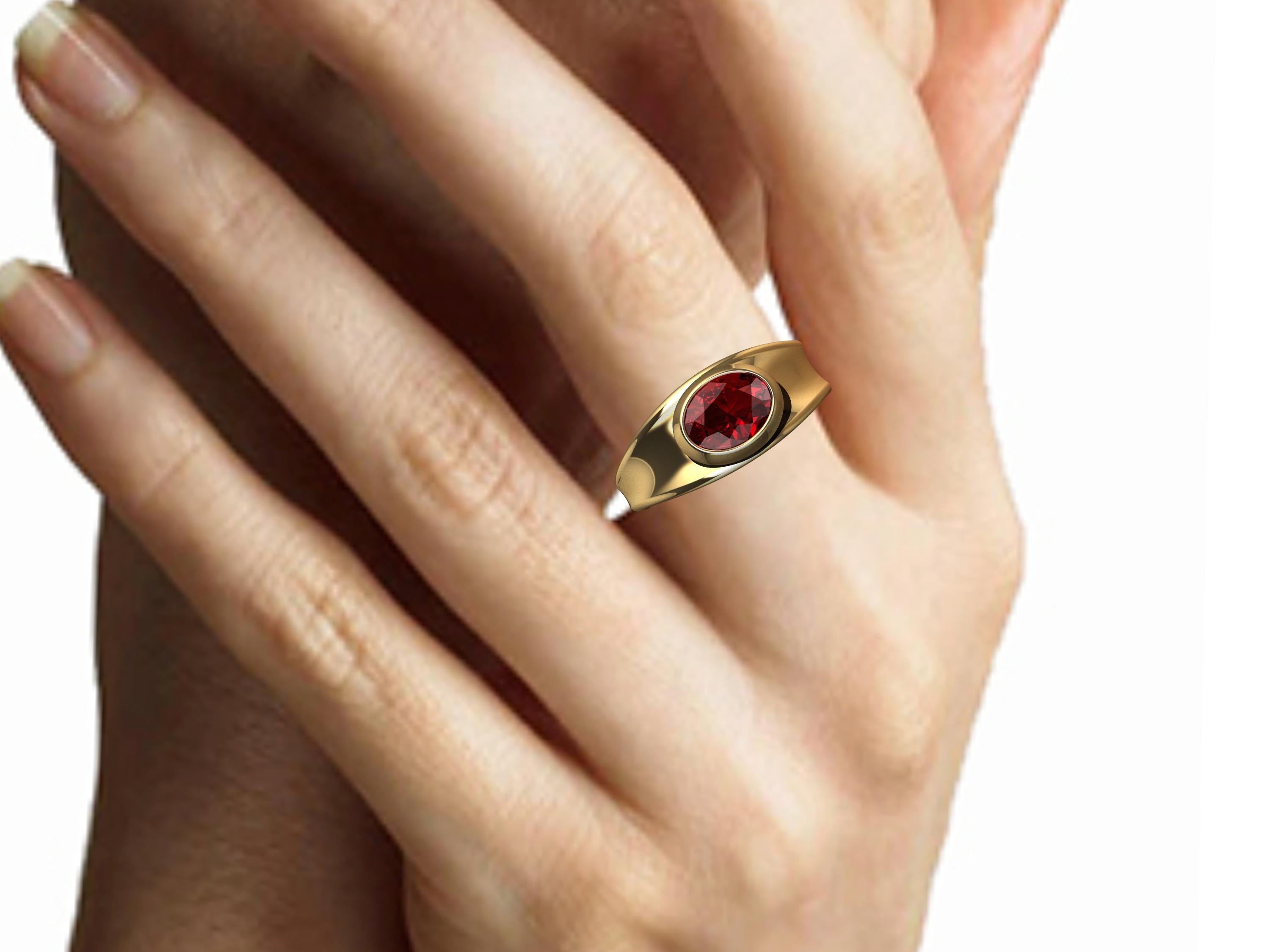 For Sale:  18 Karat Yellow Gold 1.55 Carat Ruby Sculpture Ring 2