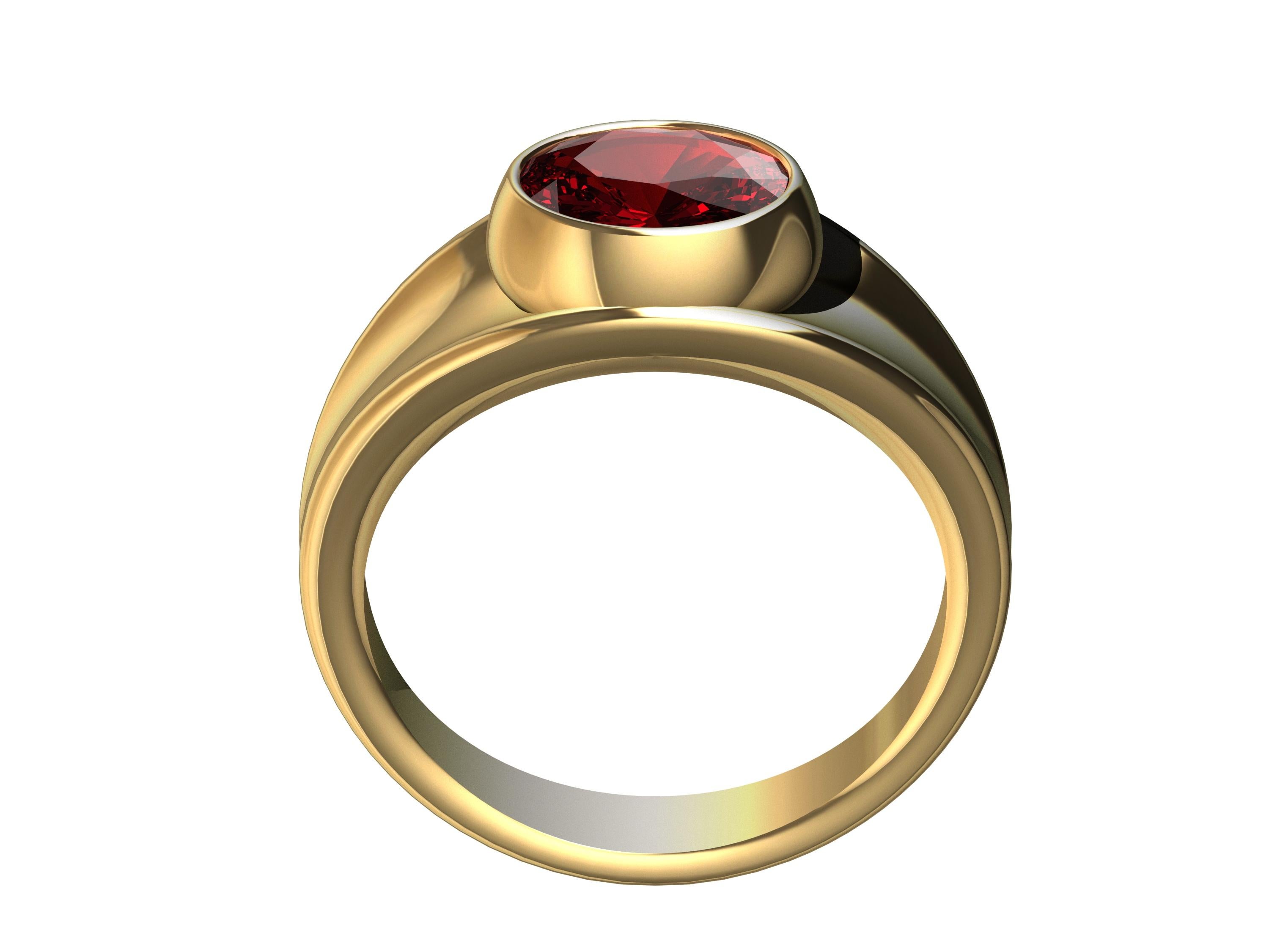 For Sale:  18 Karat Yellow Gold 1.55 Carat Ruby Sculpture Ring 4