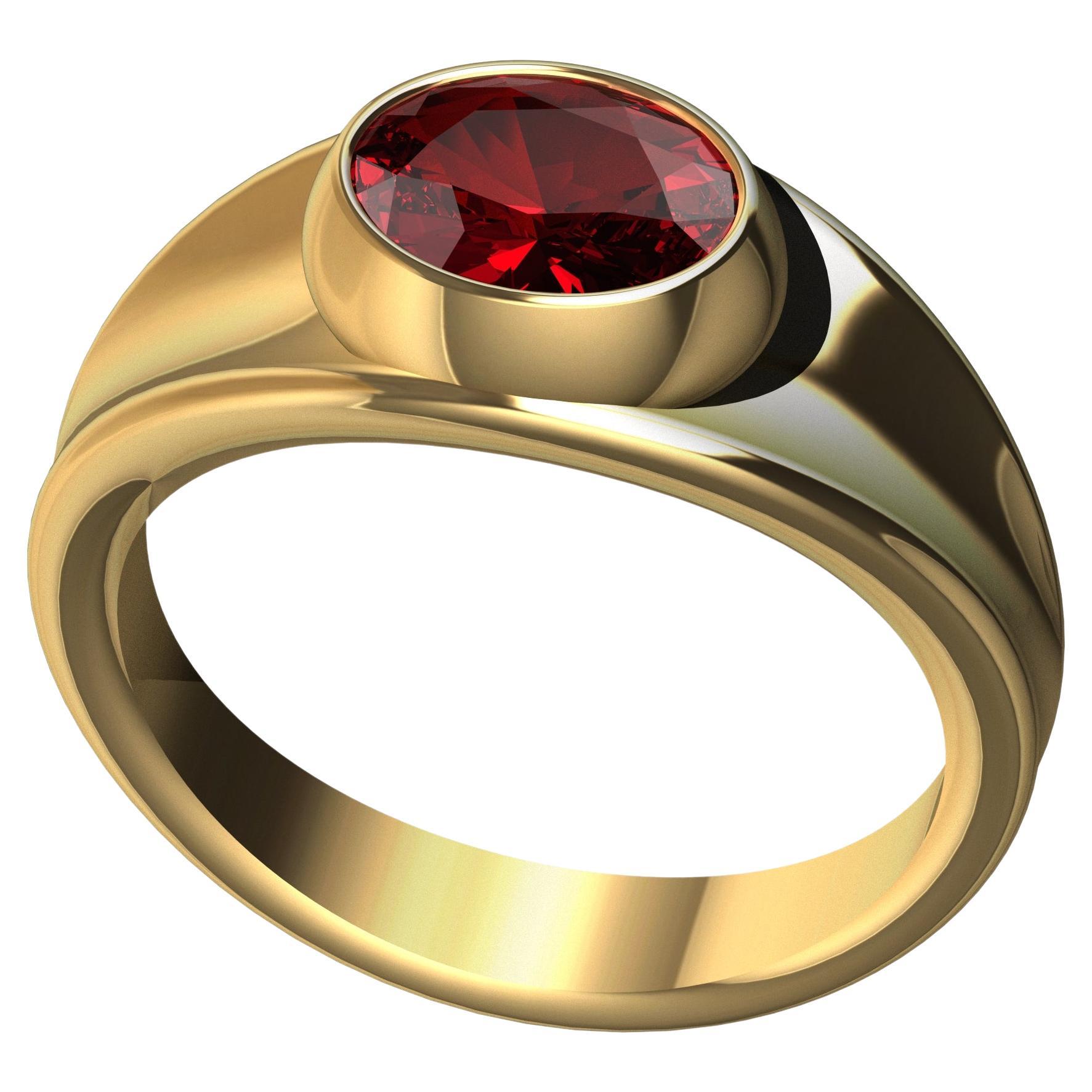 For Sale:  18 Karat Yellow Gold 1.55 Carat Ruby Sculpture Ring