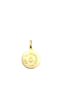 Pendentif en or jaune 18 carats Médaille religieuse "Dio ti Portega" #22249