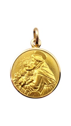 Colgante de oro amarillo de 18 quilates de San Antonio de Padua #20861