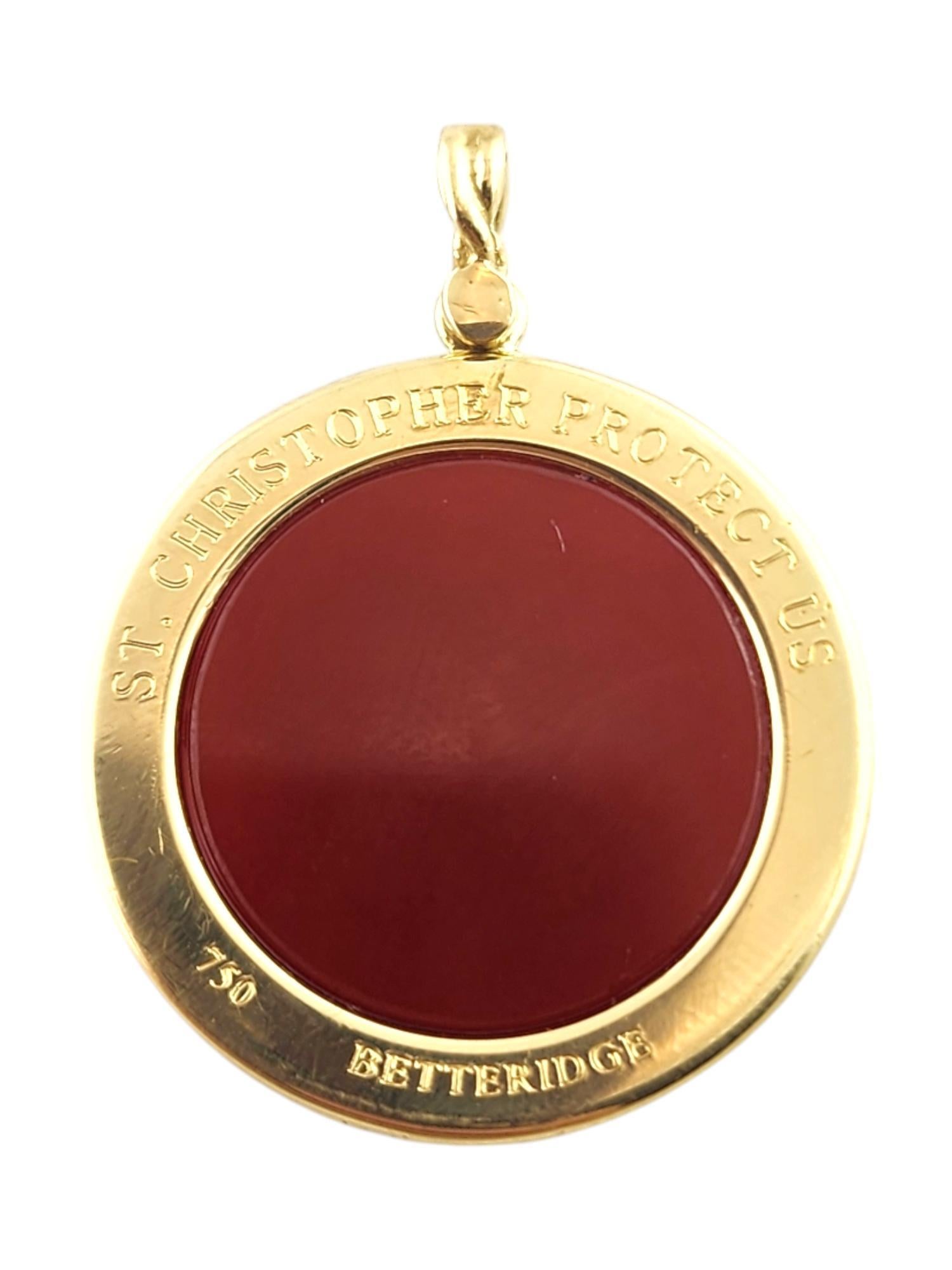 Pendentif camée Saint Christopher en or jaune 18 carats #19340 Bon état - En vente à Washington Depot, CT
