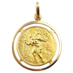 Colgante de oro amarillo de 18 quilates San Cristóbal #21484