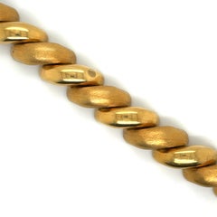 Bracciale in oro giallo 18 carati San MarCo Link con finitura lucida e spazzolata 61 grammi
