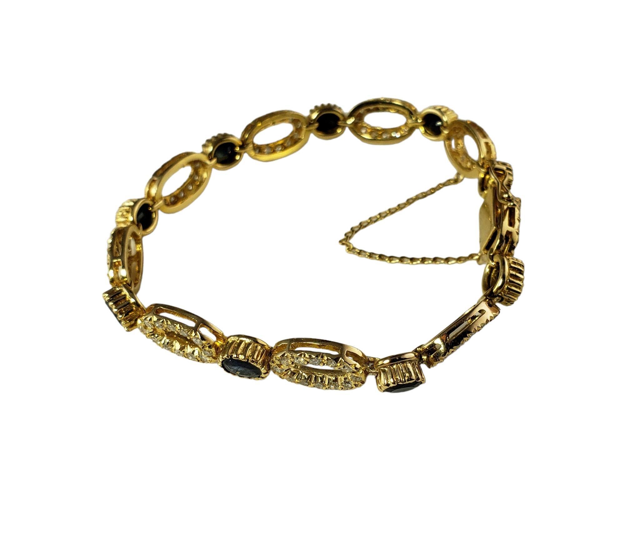 Armband aus 18 Karat Gelbgold mit natürlichem Saphir und Diamanten (Ovalschliff)