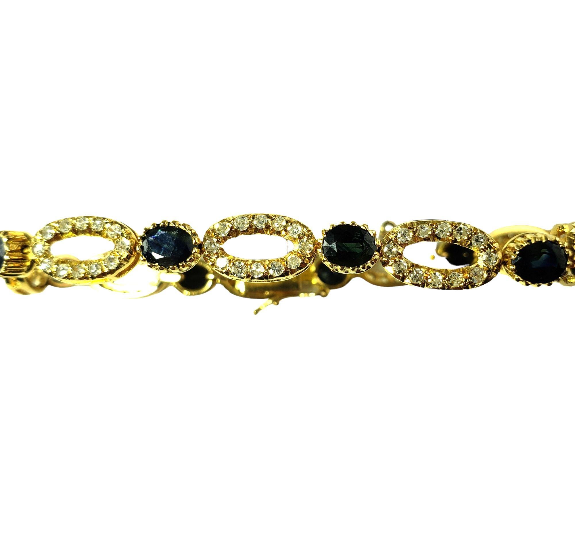 Armband aus 18 Karat Gelbgold mit natürlichem Saphir und Diamanten im Zustand „Gut“ in Washington Depot, CT