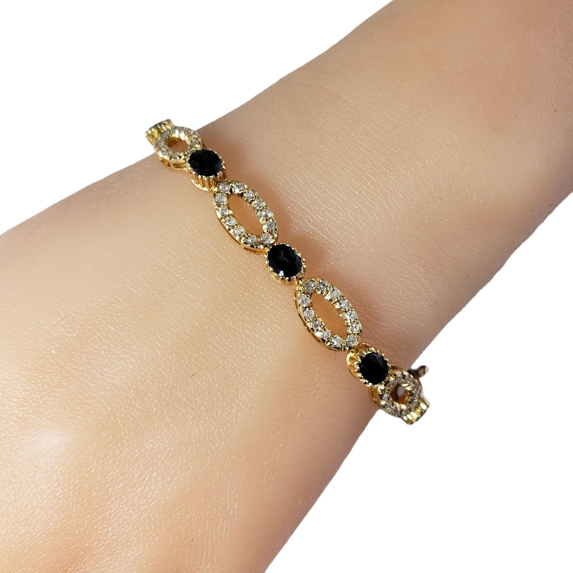Armband aus 18 Karat Gelbgold mit natürlichem Saphir und Diamanten Damen
