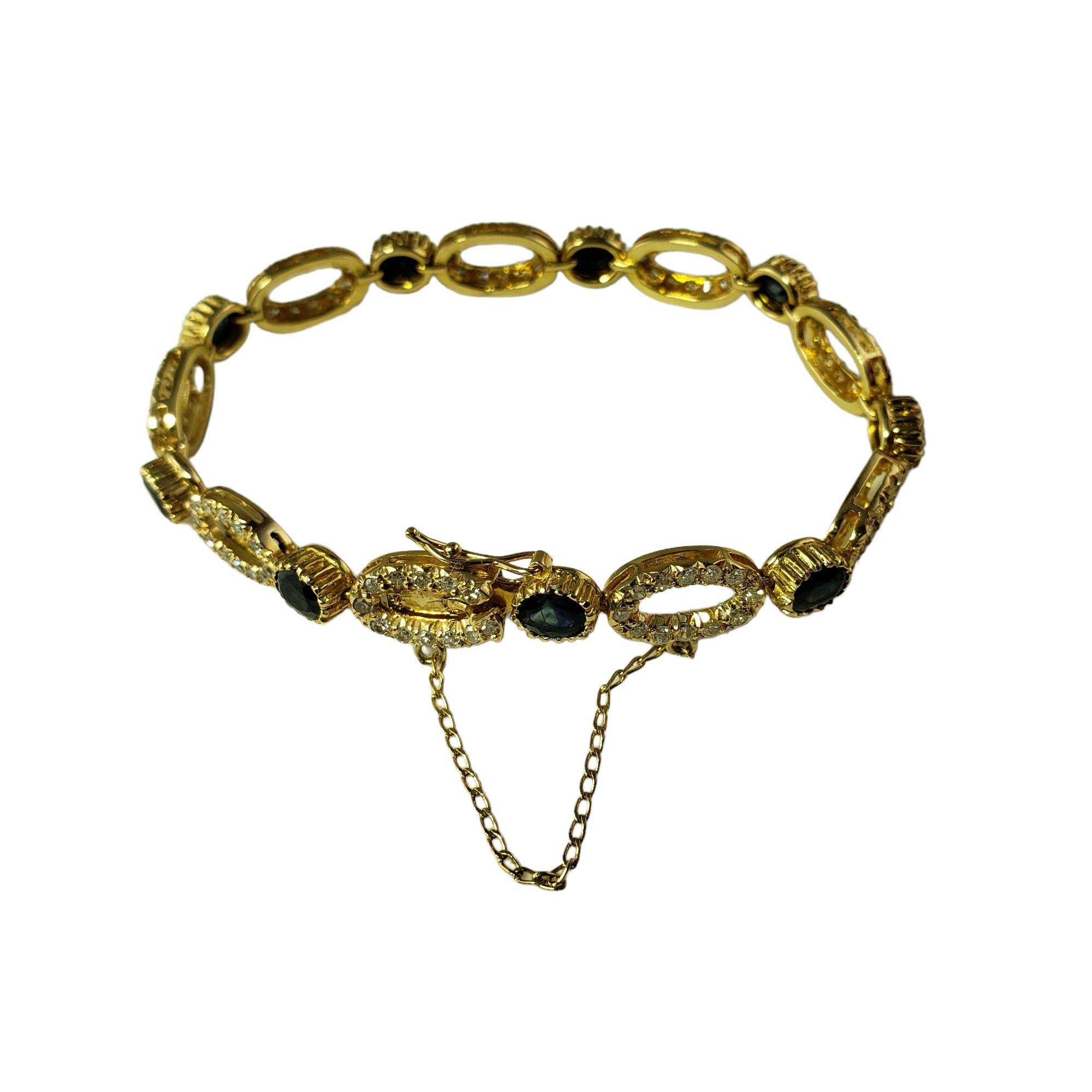 Armband aus 18 Karat Gelbgold mit natürlichem Saphir und Diamanten 3