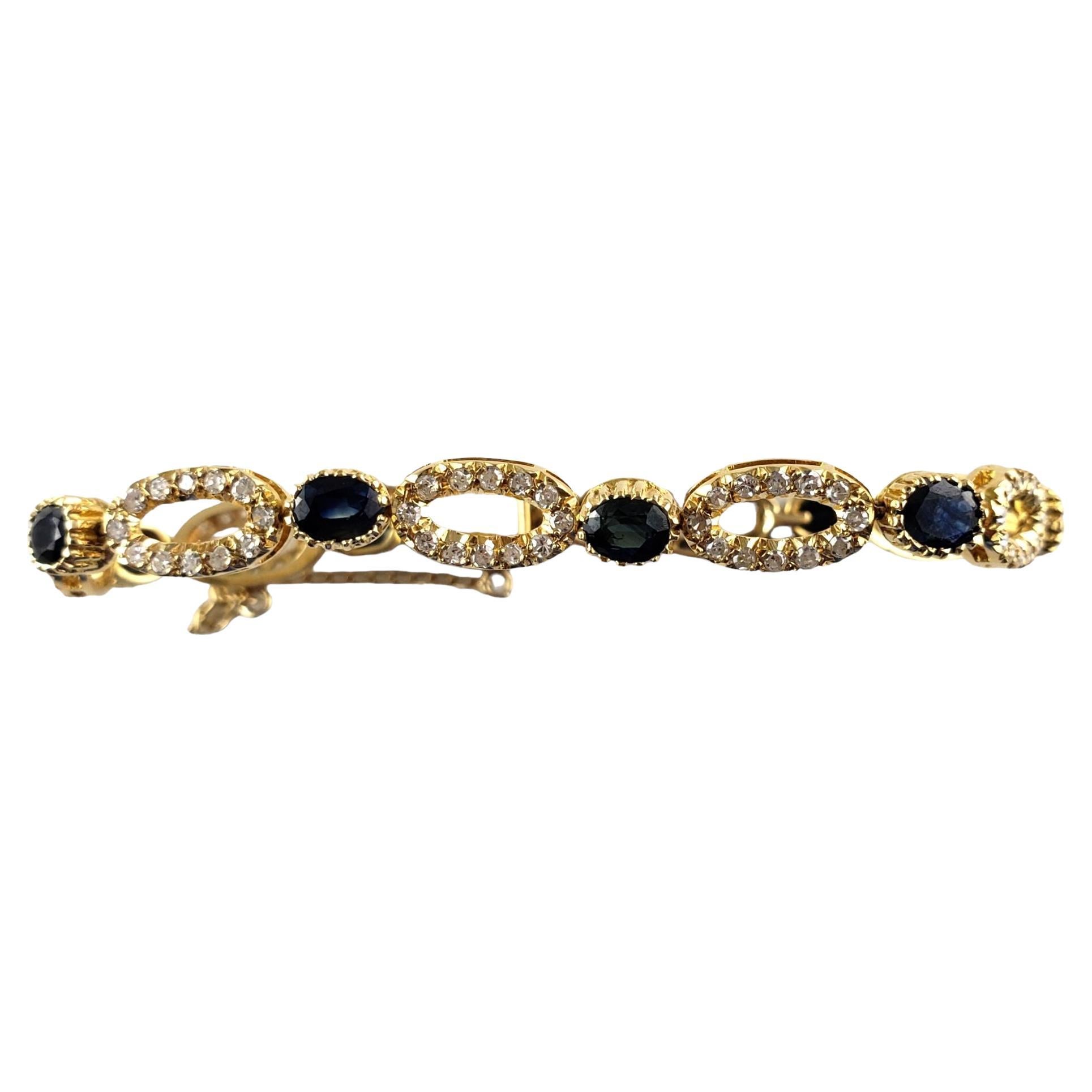 Armband aus 18 Karat Gelbgold mit natürlichem Saphir und Diamanten