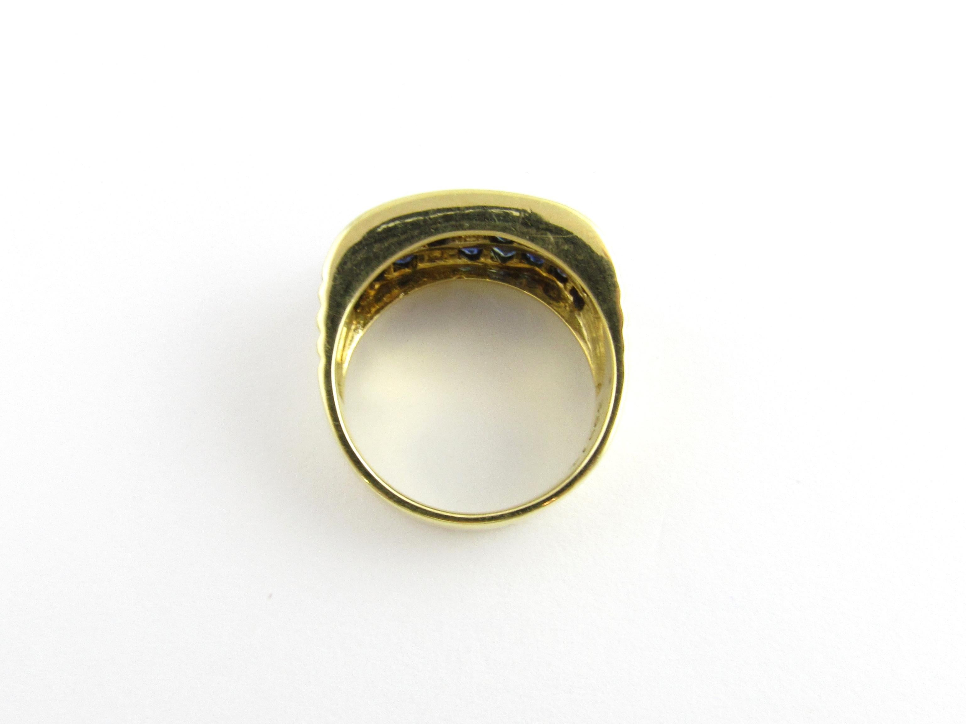 Women's 18 Karat Yellow Gold Sapphire and Diamond Ring