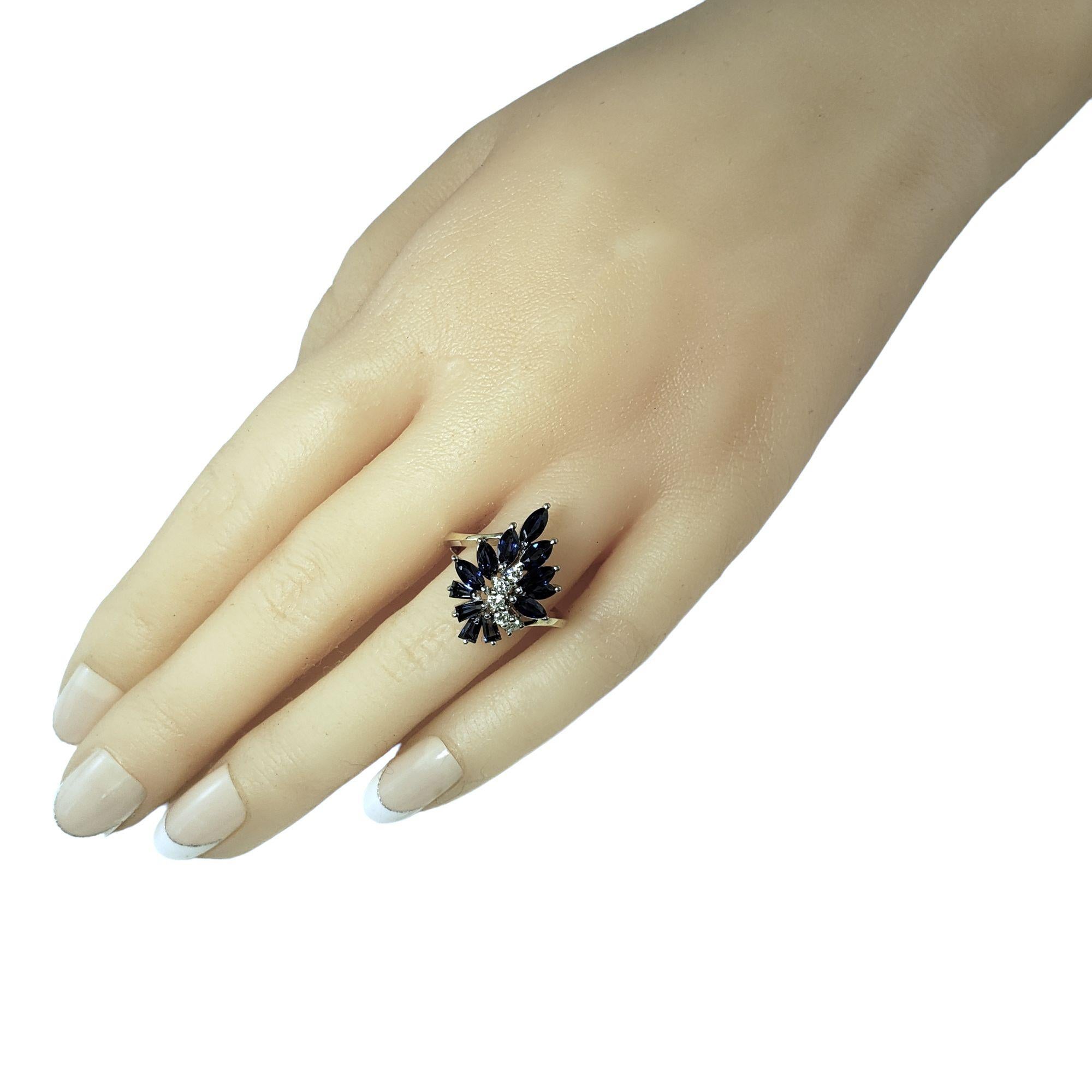 18 Karat Yellow Gold Sapphire Diamond Ring Size 7.5 #14836 2
