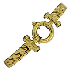 Bracciale finale con zaffiro in oro giallo 18 carati, 19,2 grammi