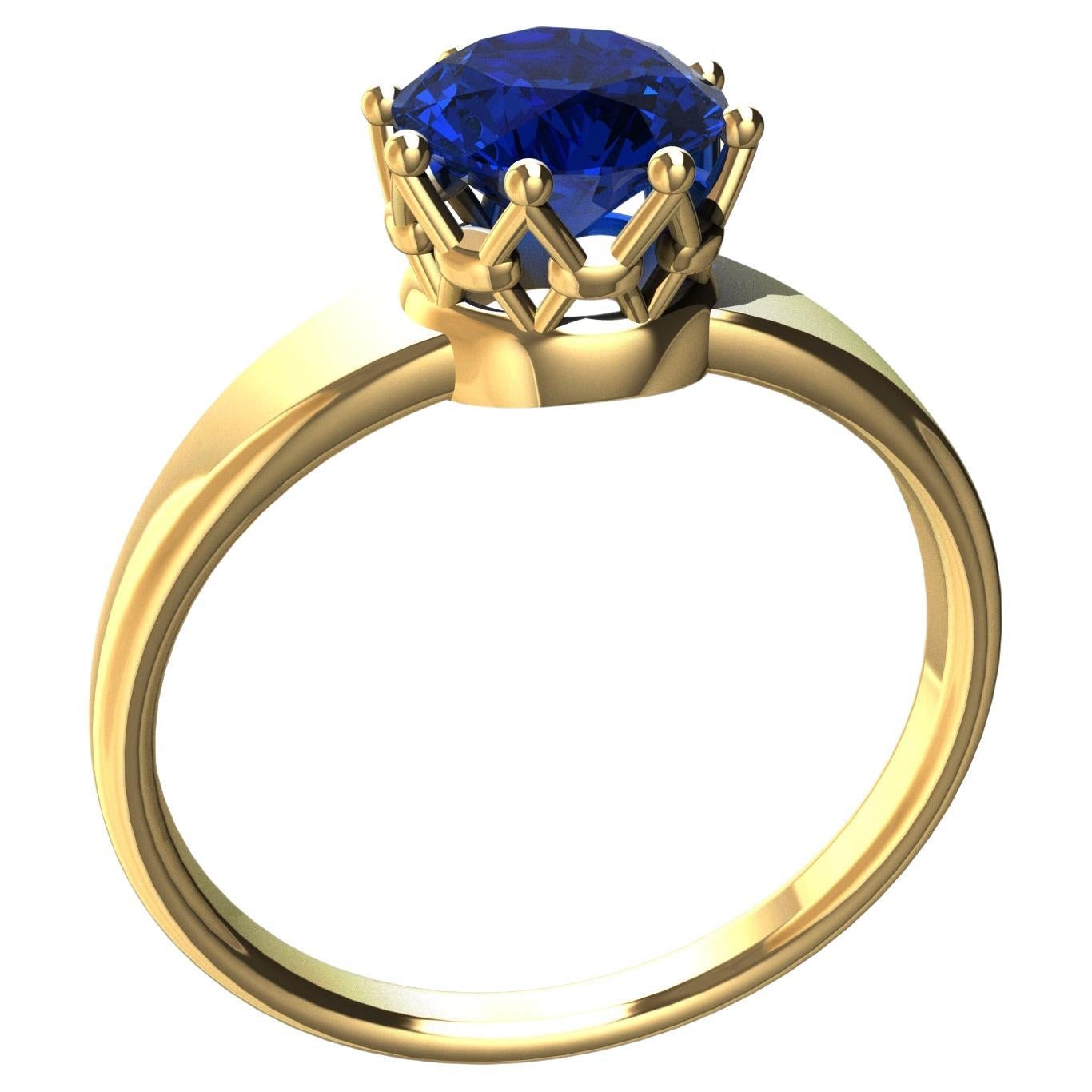 For Sale:  18 Karat Yellow Gold Sapphire Royal Rhombus Ring