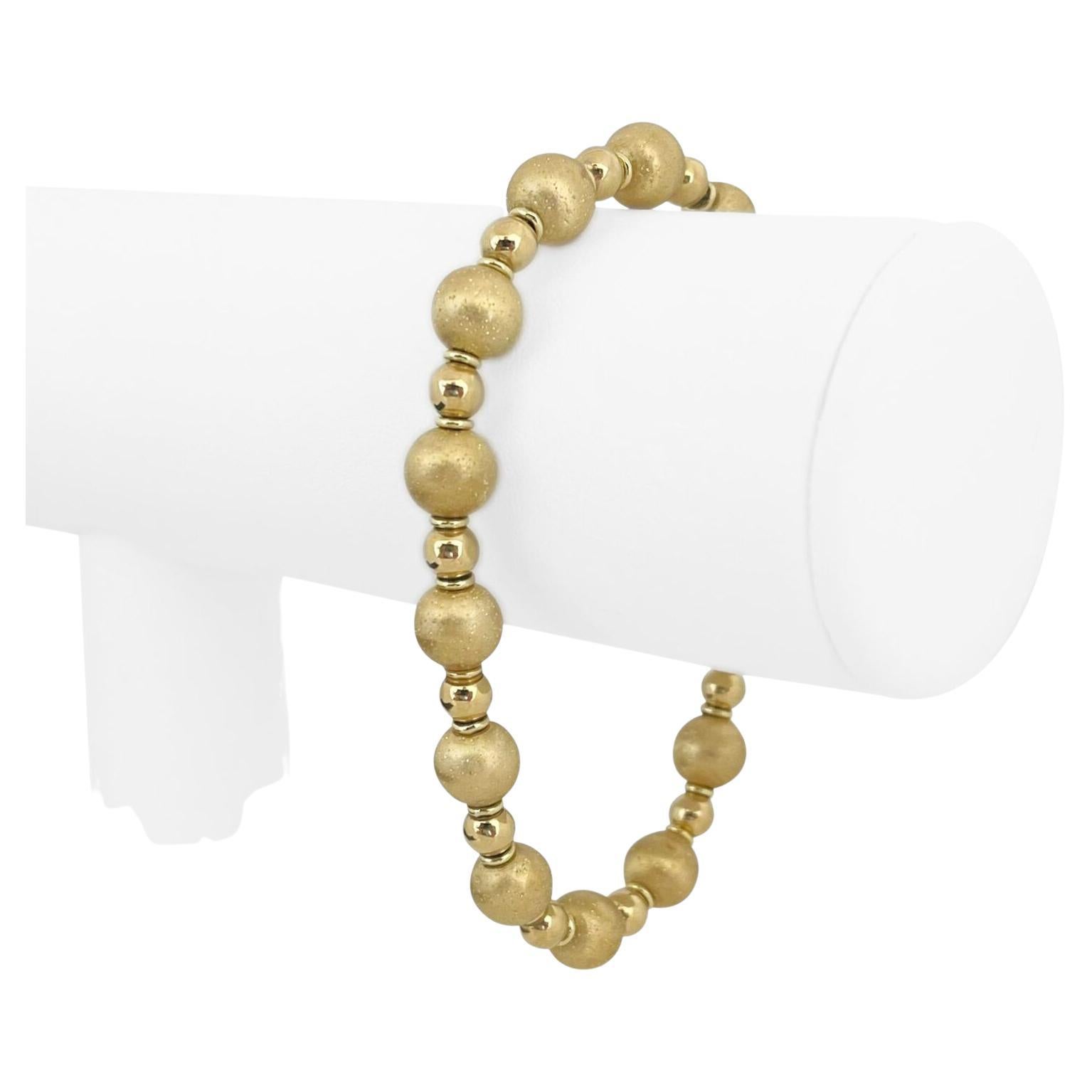 Dainty 16K Gold Plated Adjustable Layering Bracelet – Bar and Beaded Ball  Bracelet
