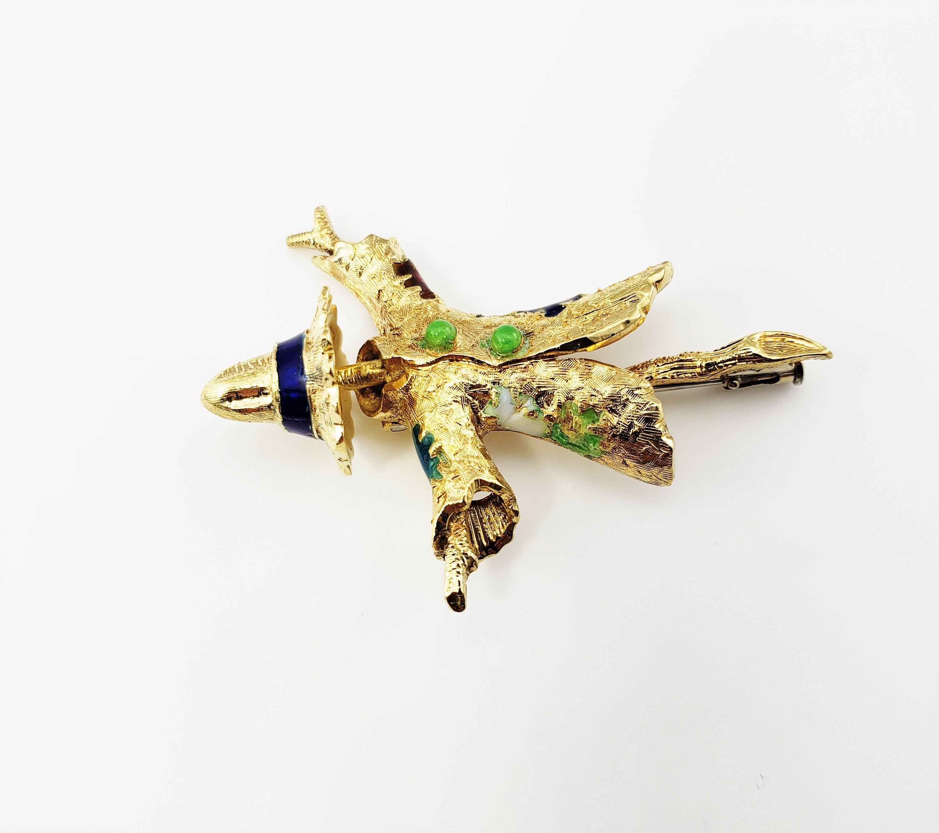 18 Karat Yellow Gold Scarecrow Brooch / Pin In Good Condition In Washington Depot, CT