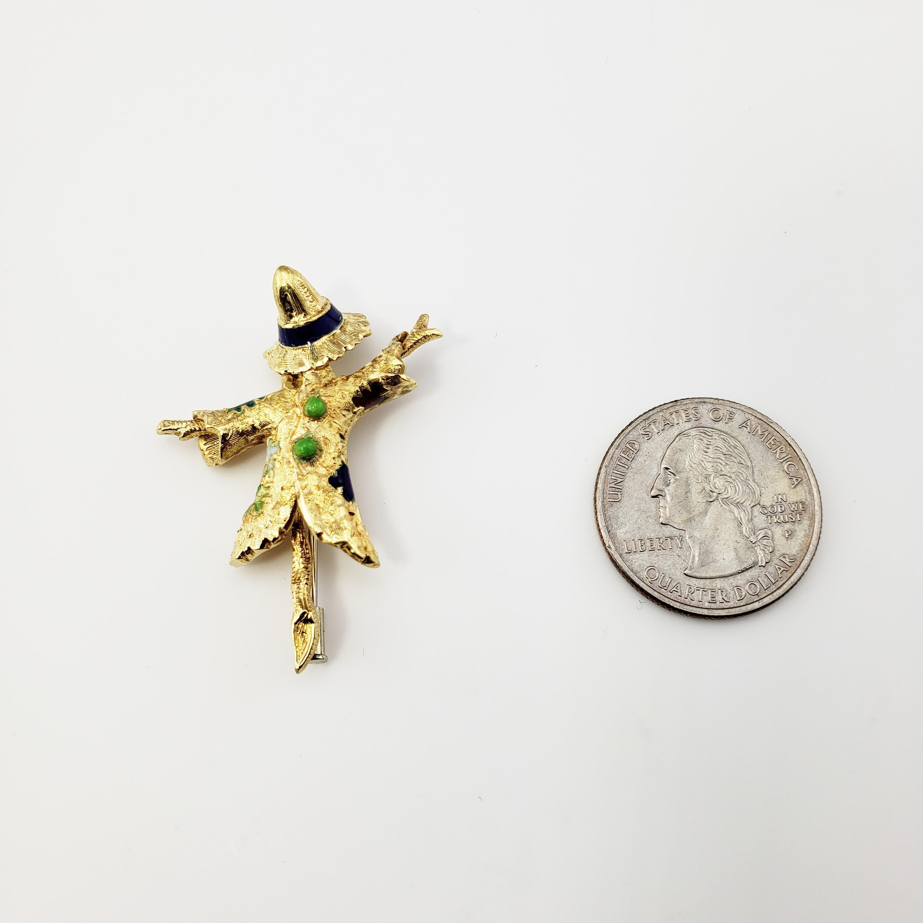 18 Karat Yellow Gold Scarecrow Brooch / Pin 2