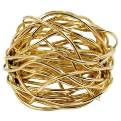 18 Karat Yellow Gold Scribble Ring