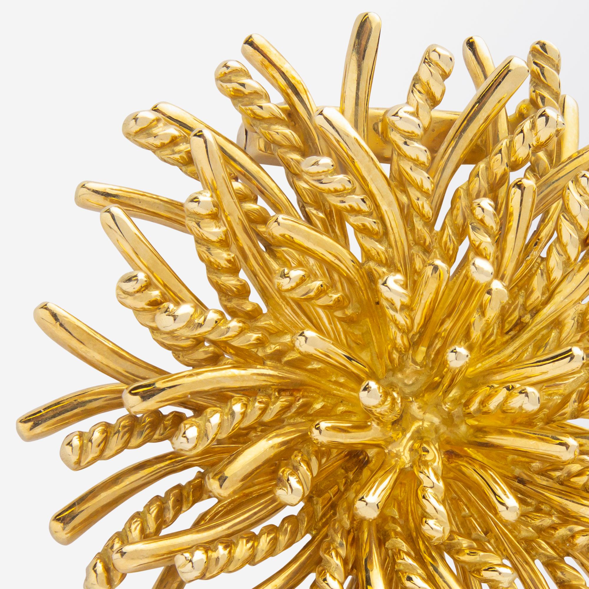 Broche Sea Urchin en or jaune 18 carats de Tiffany & Co. Unisexe en vente