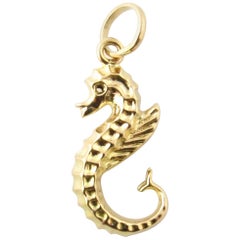 18 Karat Yellow Gold Seahorse Charm