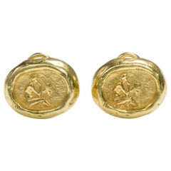 18 Karat Yellow Gold Seidengang Odyssey Collection Ear Clips