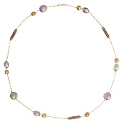18 karat Yellow Gold & Semi-Precious Gemstone Necklace