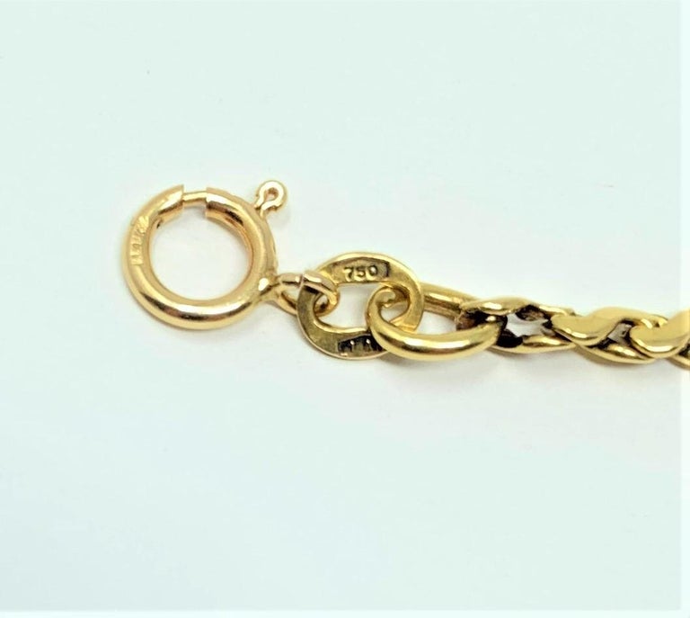 18 Karat Yellow Gold Serpentine Link UnoAErre Chain Necklace For Sale ...