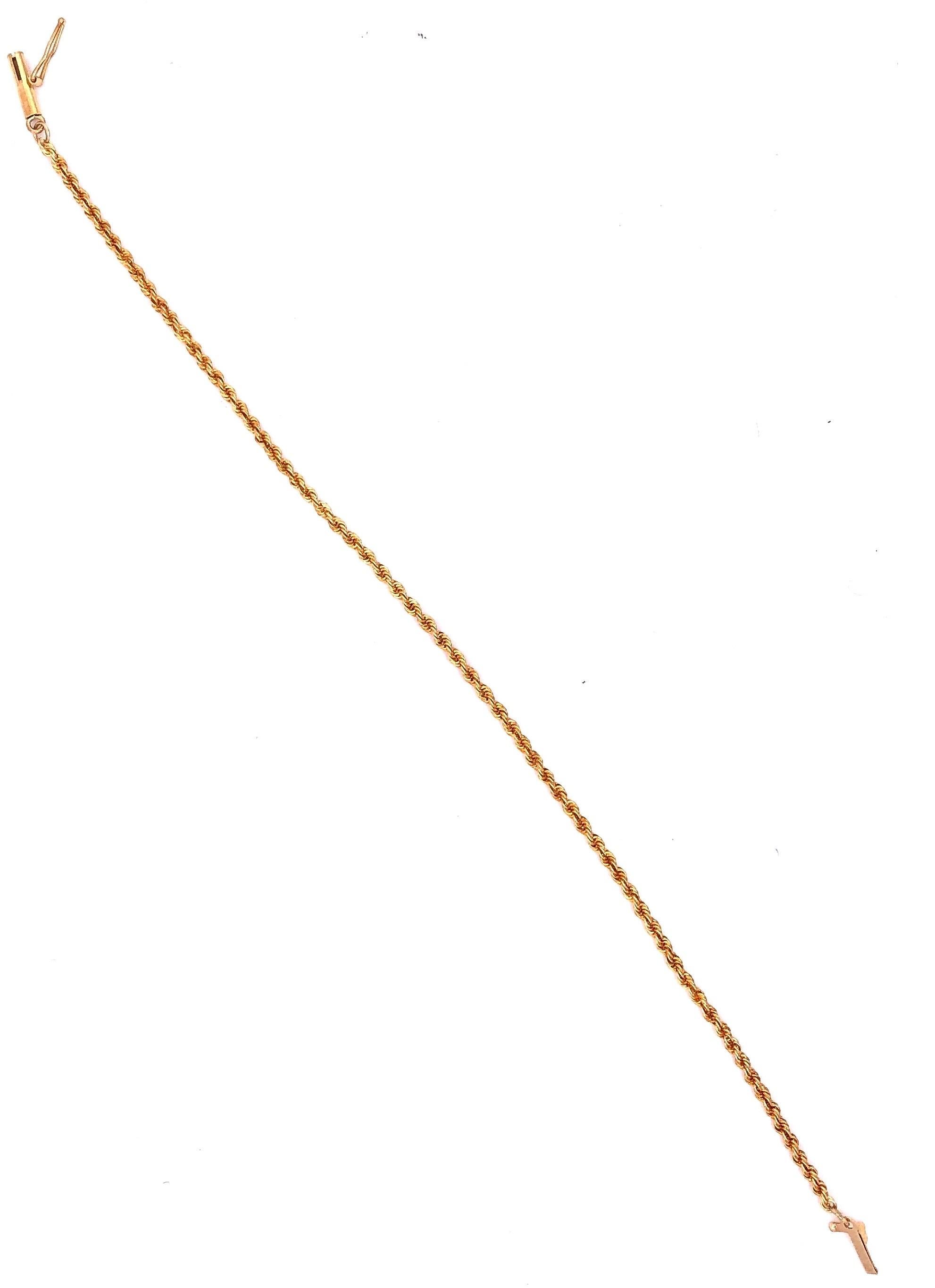 18 Karat Gelbgold Sieben-Zoll-Kreis-Kette-Armband
2.76 Gramm Gesamtgewicht.
