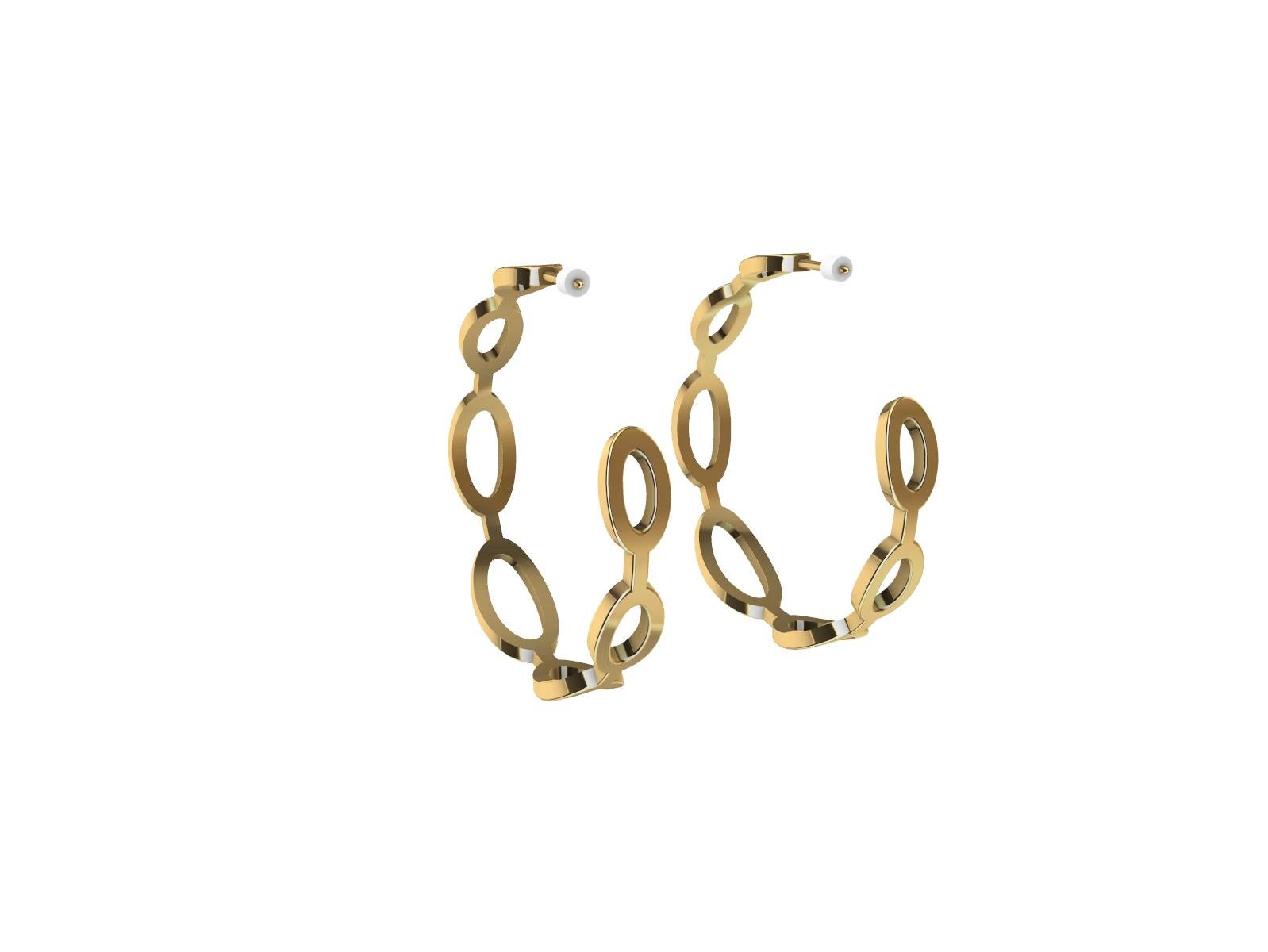 18 Karat Yellow Gold Seven Oval Hoops For Sale 1