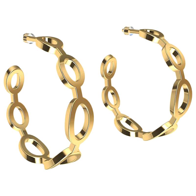 18 Karat Yellow Gold Seven Oval Hoops For Sale