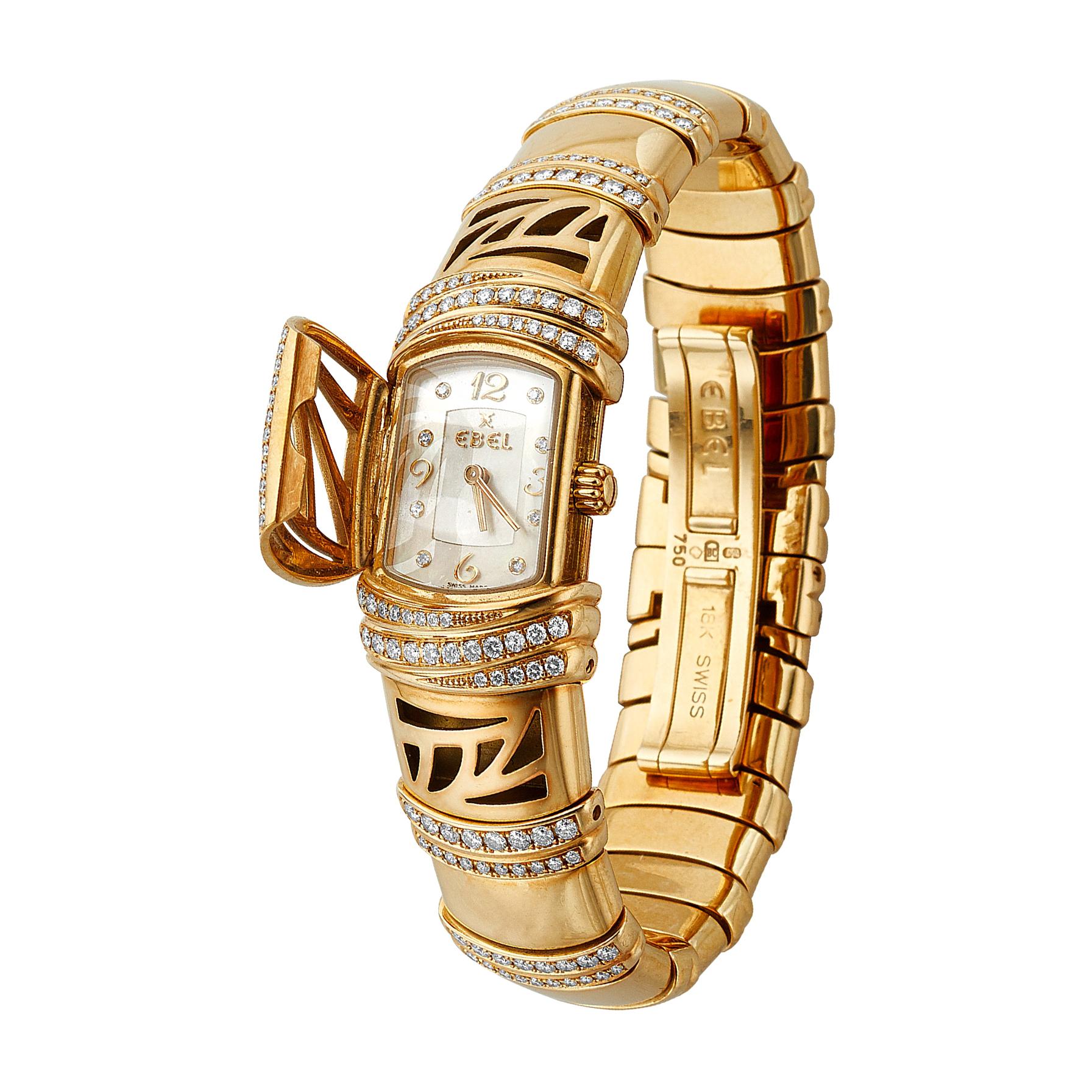 Ebel Shanta 18k Yellow Gold Mother of Pearl and Diamond Watch