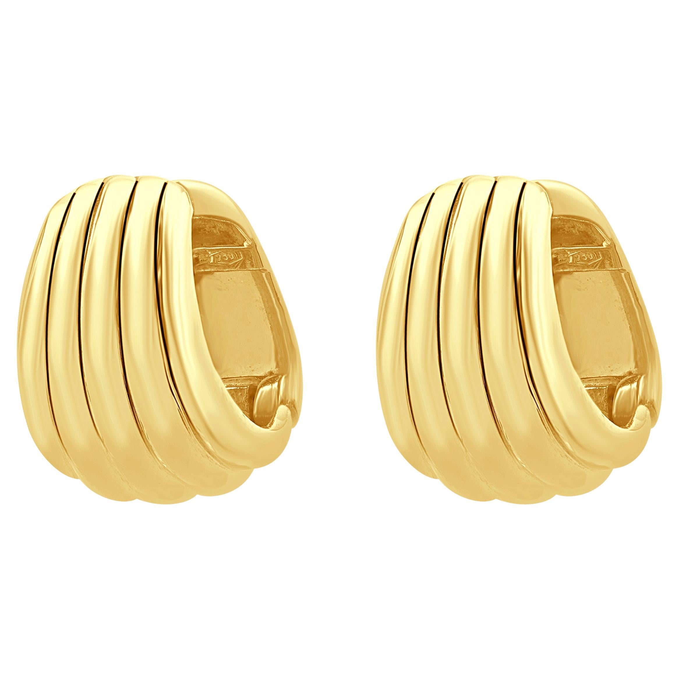 18 Karat Yellow Gold Shell Earrings