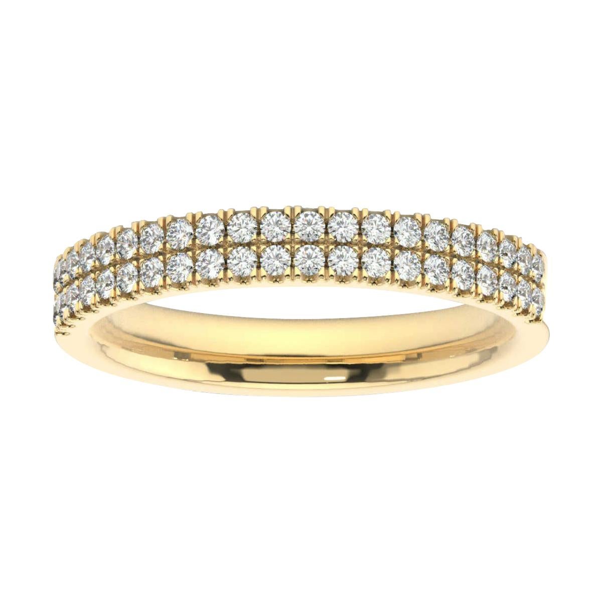 18 Karat Yellow Gold Shiran Two Rows Diamond Ring '1/3 Carat' For Sale
