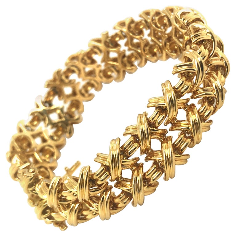 18 Karat Yellow Gold Signature X Collection Bracelet by Tiffany and Co ...