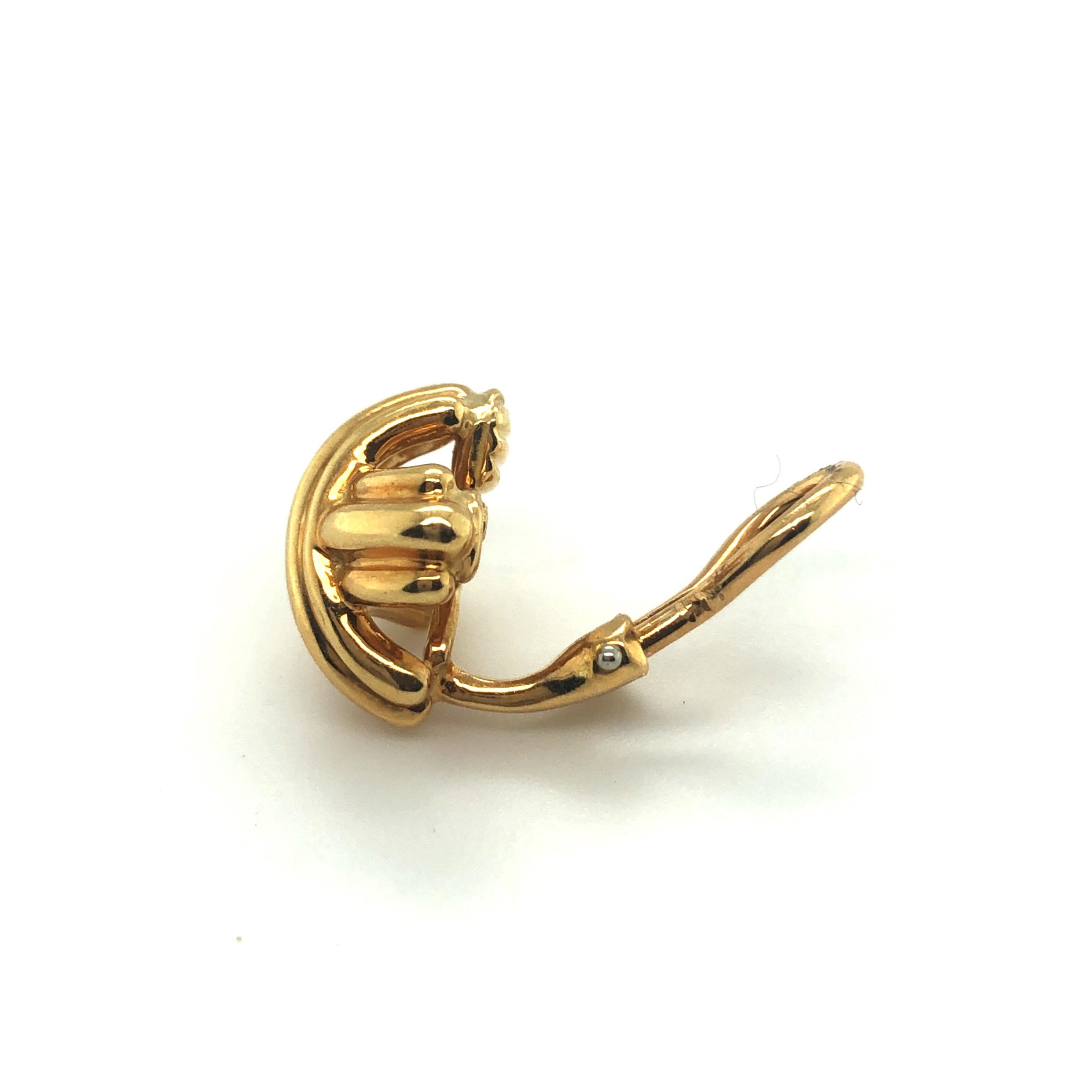 18 Karat Yellow Gold Signature X Collection Ear Clips by Tiffany & Co. In Good Condition In Zurich, CH