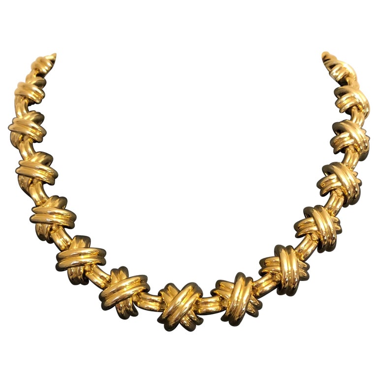 18 Karat Yellow Gold Signature X Collection Necklace by Tiffany and Co ...