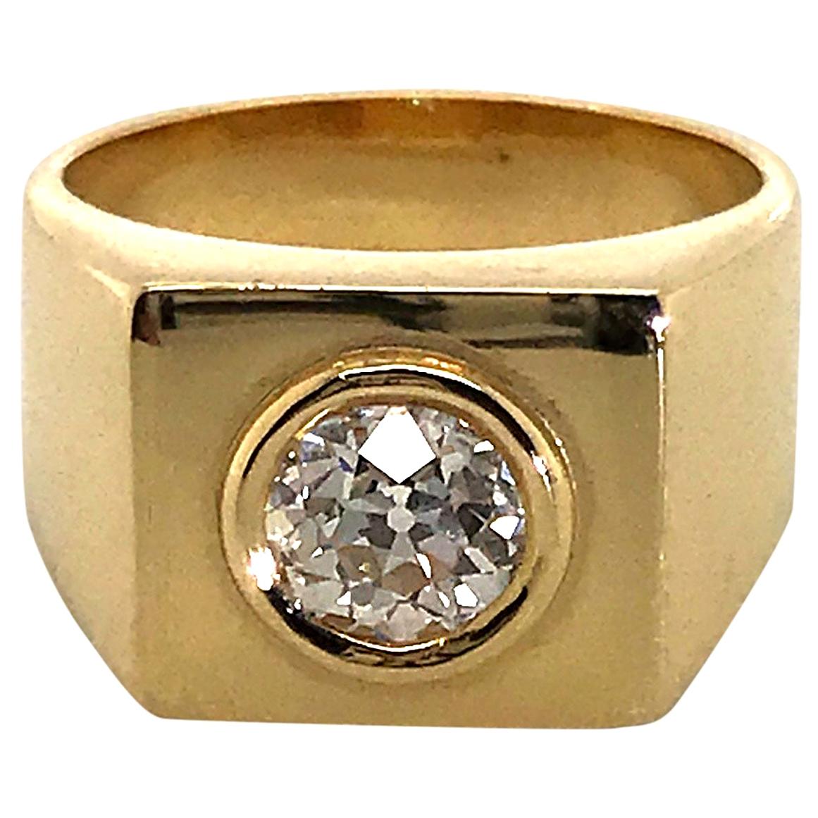 18 Karat Yellow Gold Signet Pinky Ring at 1stDibs | 18k gold pinky ring mens,  18 karat gold pinky ring, gold mens signet pinky ring