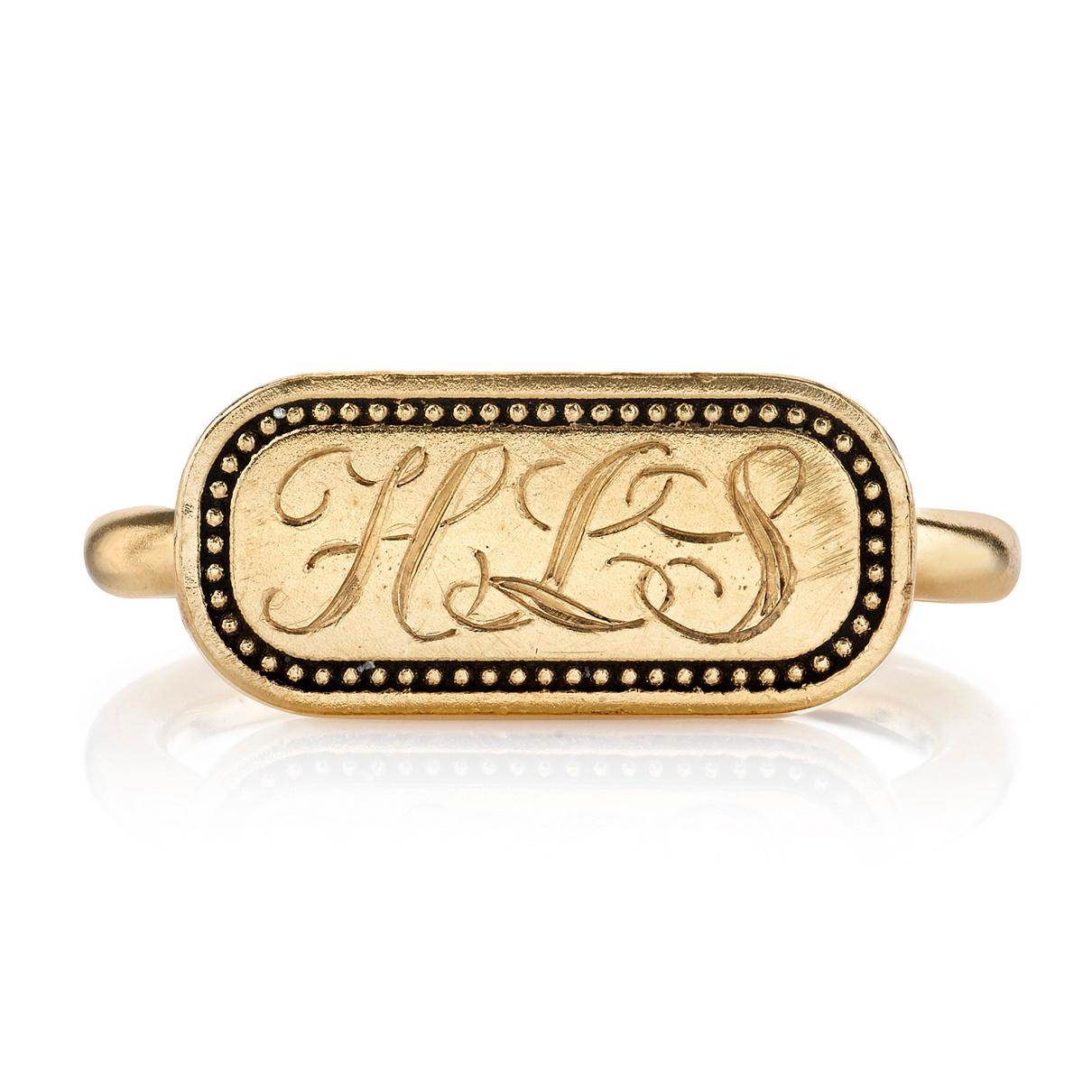 Handcrafted Milo Singet Ring in 18K Yellow Gold by Single Stone In New Condition For Sale In Los Angeles, CA